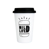 Reusable Stainless Steel Coffee Mug Tea Cup Wheat Straw Protable Travel Cup with Silicone Cup Lid Large Capacity Milk Coffe Mug