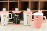 Nice Creative Kawaii Cartoon Novelty Hello Kitty Business Gift Mug Cute Summer Cool Drink Milk Coffe Juice water Cup for Girl